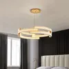 2023 Nowoczesne żyrandole sufitowe dekoracje wewnętrzne luksusowe willa jadalnia salon kryształowe wisiorki Lishs Decor Decor Ring Lights