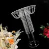 Dekorativa blommor 2st Runda bord Flower Rack Wedding Centerpiece 60 cm Tall Acrylic Cake Stand Road Lead Event Party Decoration