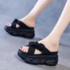 Pantoufles doux nœud plate-forme été sandale chaussures baskets semelle 2023 livraison directe confortable loisirs femmes A031 diapositives coton tissu