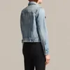 Sweats à capuche pour femmes British AS Sheep Head Blue Wash Ring Button Veste en jean Manteau