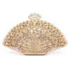 Evening Bags Luxury Designer Women Bag Fashion Golden Metal Crystal Clutch Handbag Ladies Wedding Bridal Party 231115