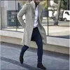 Erkek Ceketleri Ceket İlkbahar ve Sonbahar Yün Stand Yakası Metal Toka Dekorasyon Mid -Mentaght Cep Sıradan Trend İnce 231115