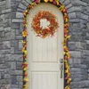 Fleurs décoratives 45 cm automne épi de grain couronne pour devant sur la porte rotin pare-chocs blé rond mariage festif maison tenture murale décor