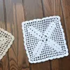 Bordduk 4PC/Set Drink Coasters Square Place Mats Tea Cup Pad Placemat Cotton Crochet Handgjorda spetsar Doilies Köksmat