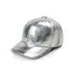 Ball Caps Fashion Brand Snapback Baseball Cap Women Men Gorra Street Real Leather Hats For Ladies Silvery Gold