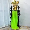 Stage Wear Egyptian Dance Elegant Popsong Competition Belly Costume Oriental Rhinestone Beaded Bra Belt Maxi Skirt Design