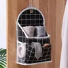 Storage Bags Bag Hanging Door Back Organizer Cotton Large Capacity Container With Hanger Black Plaid