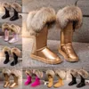 Top quality Designers Snow boot Warm Fur shoes Women's Winter Lining Real Fur Trim Suede Leather Knee High Boots Waterproof boots Fashion anti-slip Thick Flats Shoes