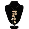 Colares de pingente Purui na moda cor de ouro metal pétala charme longo borla colar para mulheres gargantilha corrente de peito jóias colar presentes festa
