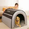 Chenils stylos hiver chaud pliable chien maison lit fournitures pour animaux de compagnie petites et moyennes chiens chiot grotte canapé 231116