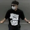 디자이너 패션 의류 럭셔리 티 Tshirts Margiela MM6 검은 흰색 주름 편지 인쇄 여름 패션 BR 면화 부부 짧은 슬리브 티셔츠