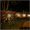 Trädgårdsdekorationer Trädgårdsdekorationer LED Solar Power Firework Lights Decoration Fairy Waterproof Outdoor Dandelion Lawn Lamp för Pati DHGDI