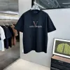 24SS Wczesna wiosna nowa męska koszulka Paris Designer Męska T-shirt amerykańska rozmiar kurtki męska i damska wysokiej jakości koszulka polo z tytułem drukowania z tytułu drukowania z tytułu rękawów