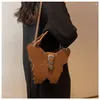 Evening Bags Vintage Butterfly Shoulder Bag For Women Pu Leather Ladies Crossbody Fashion Cool Female Handbags Tote With Zipper