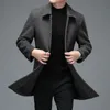 Men's Trench Coats Business Casual Woolen Jackets Long Overcoat High Quality Mens Winter and Men Turn Down Collar Wool 231115