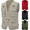 Gilet da uomo Primavera Autunno Gilet da pesca Outdoor Multitasche senza maniche Tattico Caccia Escursionismo Viaggio Gilet casual 231116