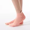 Chaussettes athlétiques Yoga femmes coton Silicone poignée antidérapante Ballet danse Pilates sport intérieur Fitness chaussette sol