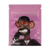 7x9cm 1g Lukt Proof Mylar Packing Bag Monkey Form för torr örtblomma Förpackningspåsar Paket Återförslutbara ätbara ämnen Ziplock Pouch Plastic Hvle