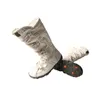 Stövlar TMA -ögon Snakeembossed läder och PU Upper Women's Tall Boot Fleece för värme 231116