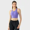 Yoga Outfit Front Zippe Sports Bra Adjustable Straps Gym Top Women Backless Fitness Bralette High Suppprt Vest Push Up Padded Underwear