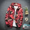 Herrjackor kamouflage jacka män mode windbreaker trend ungdom hip hop streetwear hooded student sportklassklasskläder