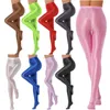 Women's Leggings Women Glossy Solid Color Pantyhose High Waist Tights Stockings Footed Pilates Yoga Pants For Gym Sport Workout Fitness