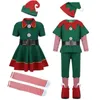 Bijpassende familie-outfits Jongens Kerst Elf Kleding Meisjes Kerstman Groen Kinderen Volwassen Thuis Rollenspelset 231115