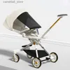 Kinderwagens # Lichtgewicht kinderwagen High Landscape kinderwagen met vier wielen Draagbaar opvouwbaar multifunctioneel Tweezijdig zitten en liggen babykinderwagen Q231116