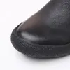 Stivali in morbida pelle da uomo di lusso genuini fatti a mano comodi punta tonda 2023 scarpe da lavoro casual alla caviglia vintage nere uomo