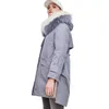 Płaszcz zimowy nowy futrzany płaszcz śnieżny z kapturem zimowy płaszcz szczupły przeciw zimno ciepło zagęszczony 1eex9