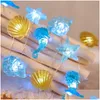 Decorações de jardim Decorações de jardim 2M 3 M Ocean Life LED Opper Fio Luzes Cordas Quarto Dormitório Decoração Hippocampus Starfis Dhbfv