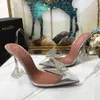 Buty startowe Amina Muaddi x Awge Phoenix Obcina Pompowki Przelewowe Przezroczyste Pvc Crystal Butterfly Wedding Party Begum Amina Shoes Muaddi Pumps Designer