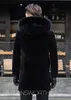 Men's Jackets Winter Fur Jacket Men Long Sleeve Faux Coat Thick Warm Hooded Luxury Fashion Black Bontjas Mens Furry Shaggy Outerwear 231115