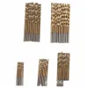 Drill Bits 50Pcs/Set Twist Drill Bit Set Saw Hss High Steel Titanium Coated Woodworking Wood Tool 1/1.5/2/2.5/M For Drop Delivery Home Dhpb6