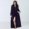 Vêtements de nuit pour femmes Femmes Soft H Peignoir Fluffy Mignon Long Manteau Chemise de nuit Chemise de nuit Femmes Robes avec poches