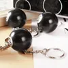Keychains Creative Billiard Pool Keychain Table Ball Key Ring Lucky Black No.8 Chain Rings Resin Jewelry Accessories Gifts