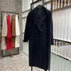 Mélanges de laine pour femmes 101801 MAX 90% laine 10% manteau en cachemire manteau en laine classique moyen Long pour femme à Double rangée de boutons 231116