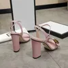 designerskie sandały dla kobiet na wysokim obcasie impreza moda metalowa podwójna klamra Summer Designer Sexy Peep-Toe Damskie buty na pięcie buty na obcasie 10 cm