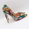 Dress Shoes Multi Color Snake Python Pointed Toe High Heels Woman Stiletto Party Lady Slip-on Casual OL Pumps 2023
