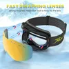 Kayak Goggles Manyetik kayak gözlükleri hızlı değişim lensi% 100 UV400 Koruma Koruma Karşıtı Snowboard Gözlük Gkges Kadınlar Kadın Kar Kayak Gözlük 231115