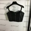 Hauts en cuir PU pour femmes, chemises de luxe, t-shirts Sexy, Push Up, hauts noirs, discothèque, personnalité, gilets à bretelles, Camisole de marque