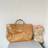 Вечерние сумки Сумка для покупок для молодых девушек Коричневая бумага Tott Высокой емкости Модная повседневная прозрачная сумка из ПВХ 231115