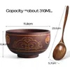 Miski Creative Bowl Spoon Strewa stołowa na przybory kuchenne drewniane pomyślne osiem skarbów sałatka sałatka do domu dinne