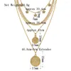 Ожерелья с подвесками, девчачье золотое покрытие, круглое Очаровательное многослойное ожерелье с бабочкой для женщин и девочек, элегантное повседневное модное великолепное ювелирное изделие