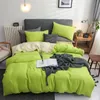 Bedding sets Solid Color Set Orange Grey Single Double Size Bed Linen Duvet Cover Pillowcase No Fillings Kids Adult Home Textile 231115