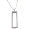 Pendant Necklaces 1PCS/lot Plain Rectangle Floating Locket With Necklace Chains Glass Memory Living Charms For Women Gift Jewelry