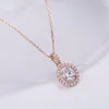 MSR-608 14K REAL GULD 1- 2CT RUND LAB GROWN DIAMOND HALO SETTAL Pendant/halsband