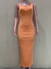 Abbigliamento etnico Moda di strada Abito africano Donna Estate Pit Strip Solido Gilet lungo sexy Aderente Vestido Africanos Abiti