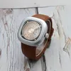 Armbanduhren Mode Quadratische Uhren Männer Sport Kreative Plattenspieler Lederband Quarz Männliche Uhr Reloj Hombre