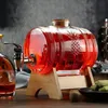 Vinglasögon Klassiskt mode Hem Barware Lead-Free Glass Barrel Whisky Wine Decaract With Wood Support för Liquor Scotch Bourbon 231115